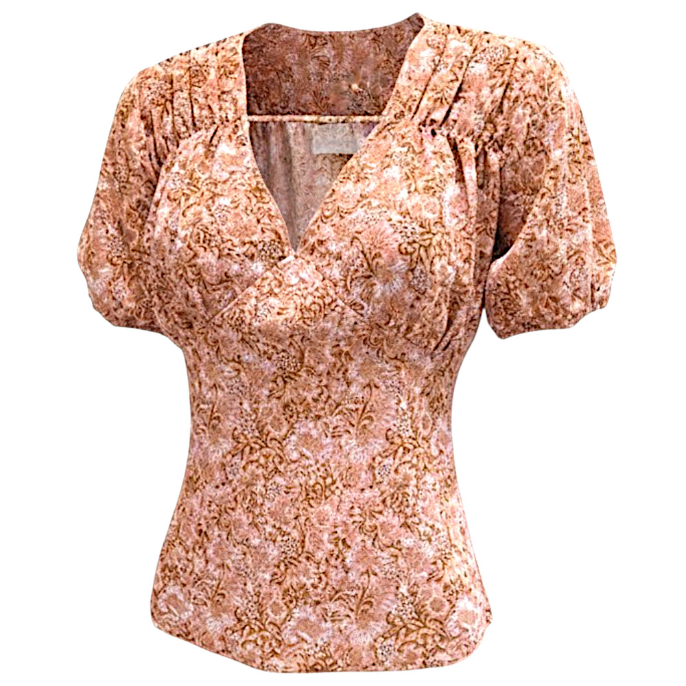 Delia’s Y2K Floral Top Ruched V Neck Fitted Lightweight Medium